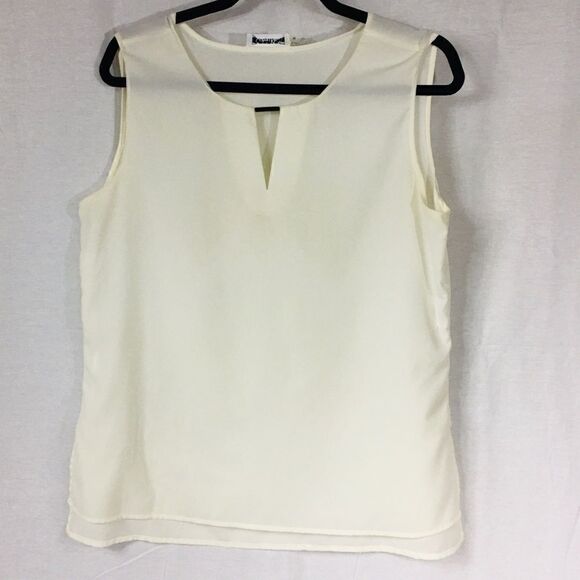 Calvin Klein Tops - Calvin Klein  detailed laceMedium tank beige cream embellished